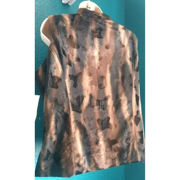 NWT Vintage Faux Fur Vest Animal Print Jordan Size Large - Picture 4 of 7
